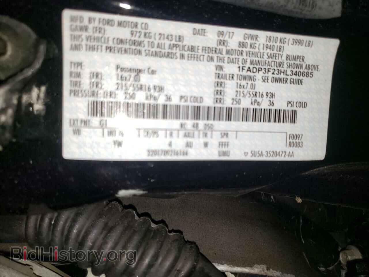 2017 FORD FOCUS - VIN: 1FADP3F23HL340685 - Фото 10