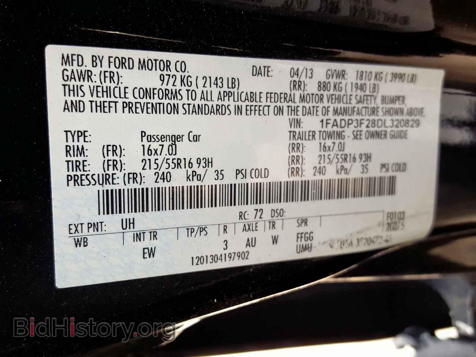 2013 FORD FOCUS - VIN: 1FADP3F28DL320829 - Фото 10