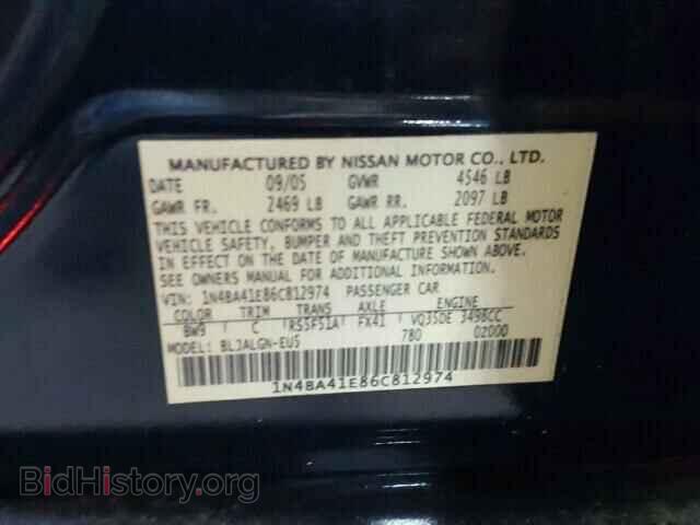 2006 NISSAN MAXIMA - VIN: 1N4BA41E86C812974 - Фото 10