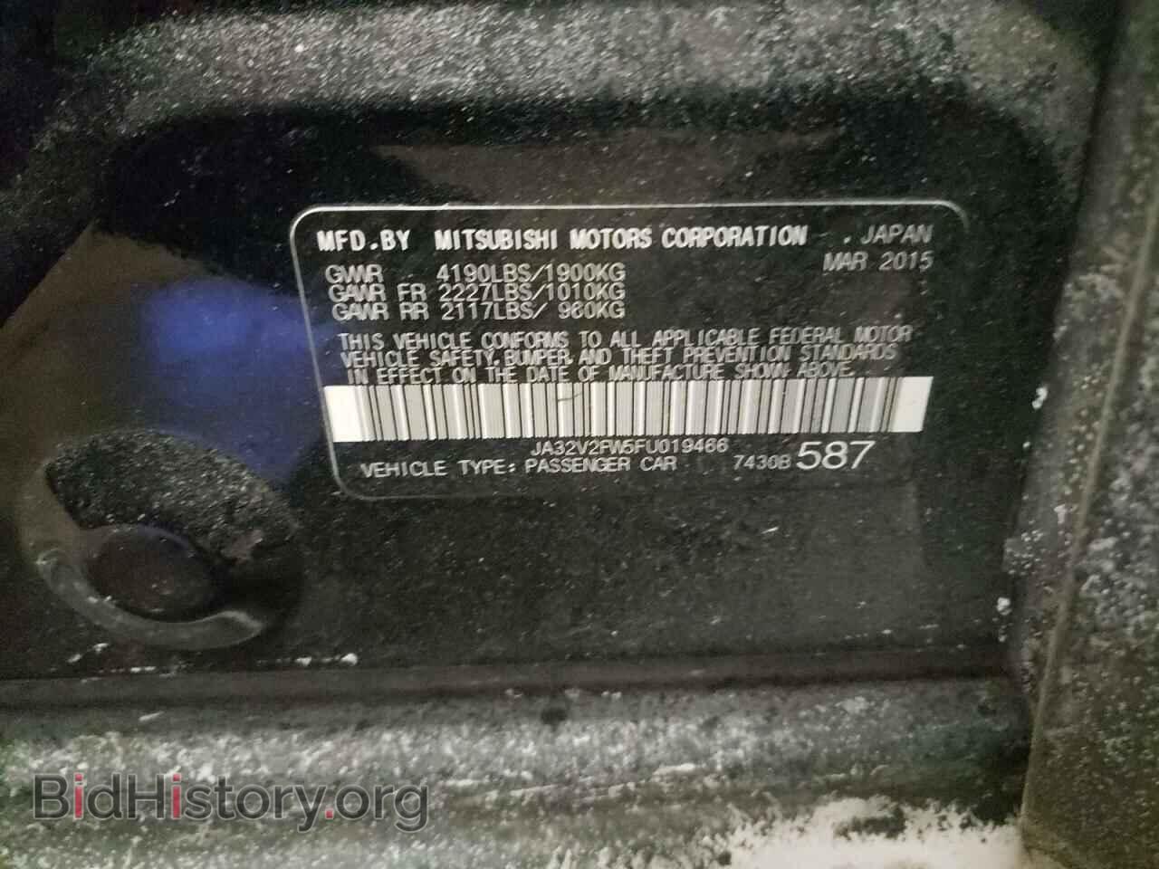 2015 MITSUBISHI LANCER - VIN: JA32V2FW5FU019466 - Фото 10