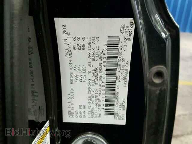 2011 MITSUBISHI ECLIPSE - VIN: 4A31K5DFXBE003565 - Фото 10