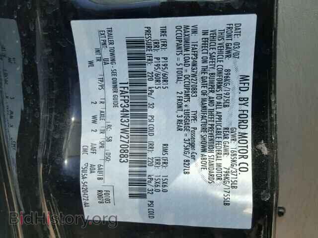 2007 FORD FOCUS - VIN: 1FAFP34N37W270883 - Фото 10