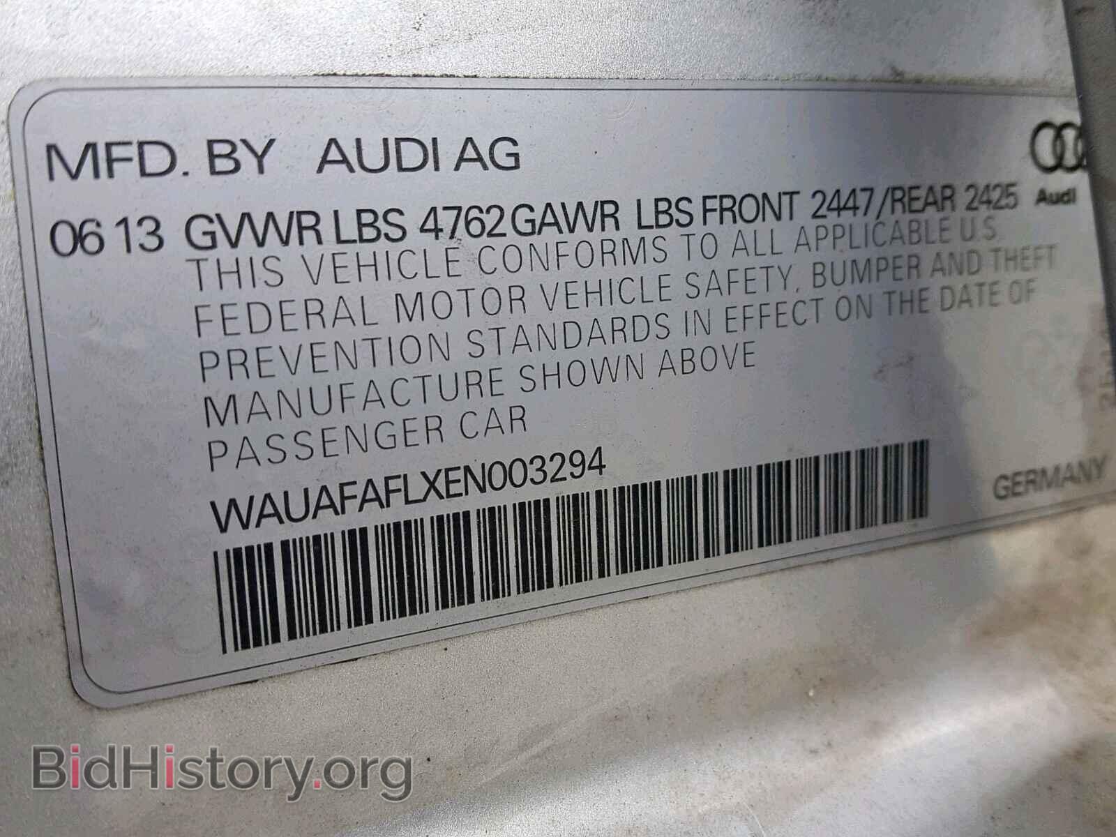 2014 AUDI A4 - VIN: WAUAFAFLXEN003294 - Фото 10