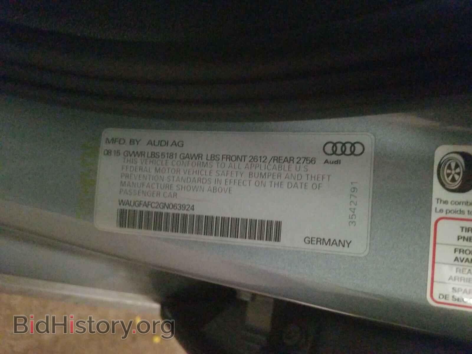 2016 AUDI A6 - VIN: WAUGFAFC2GN063924 - Фото 10