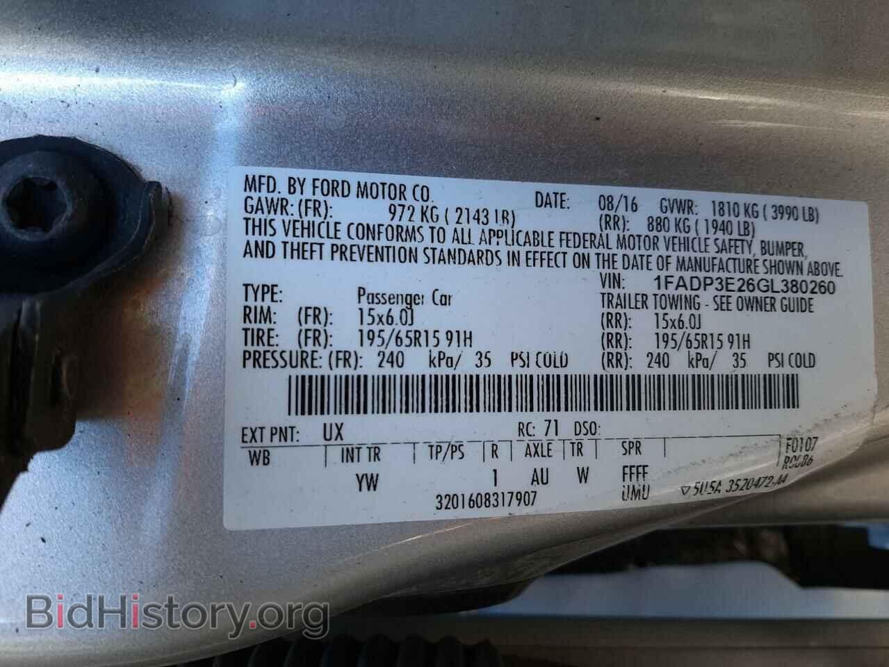 2016 FORD FOCUS - VIN: 1FADP3E26GL380260 - Фото 10