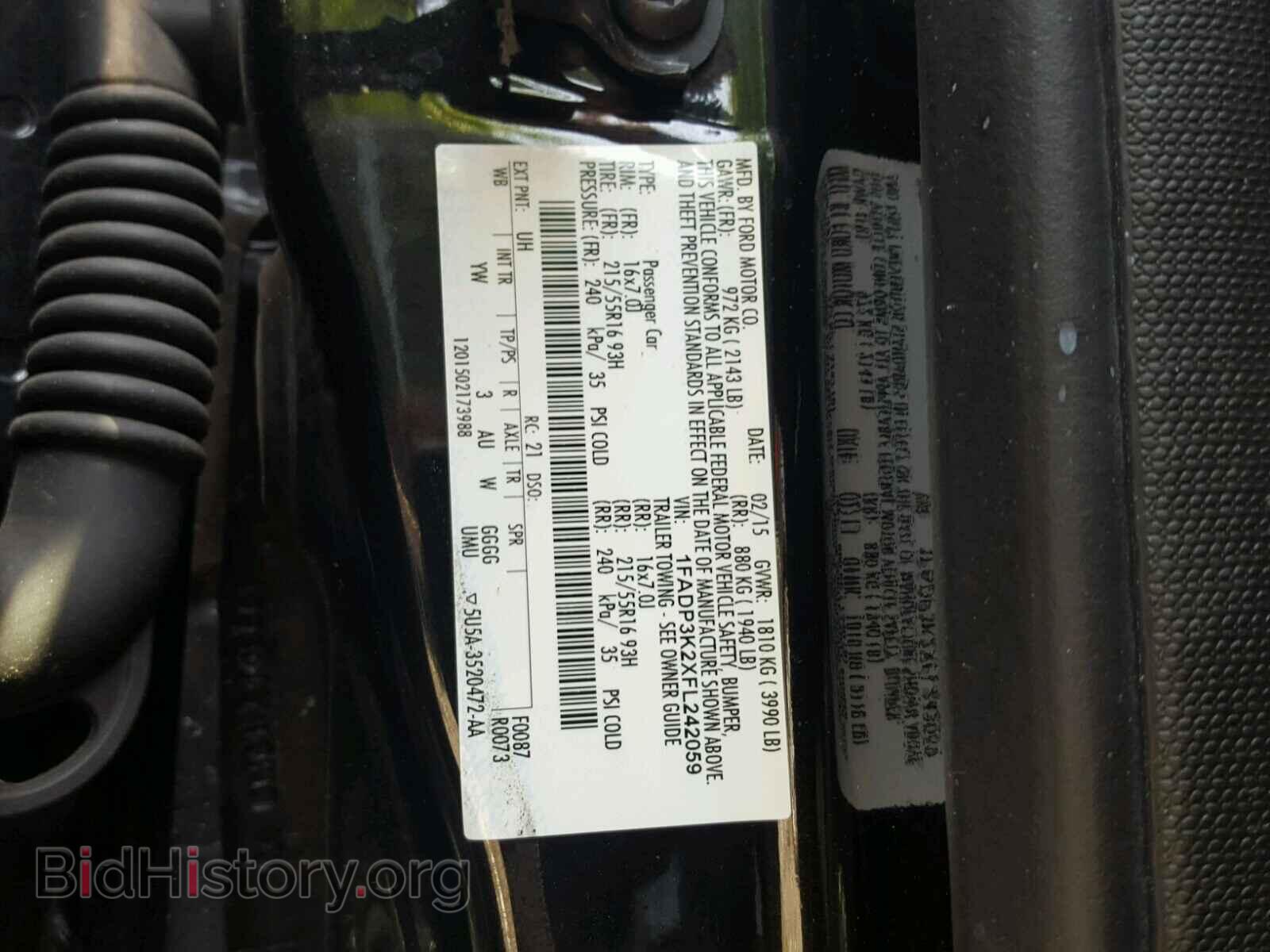 2015 FORD FOCUS - VIN: 1FADP3K2XFL242059 - Фото 10