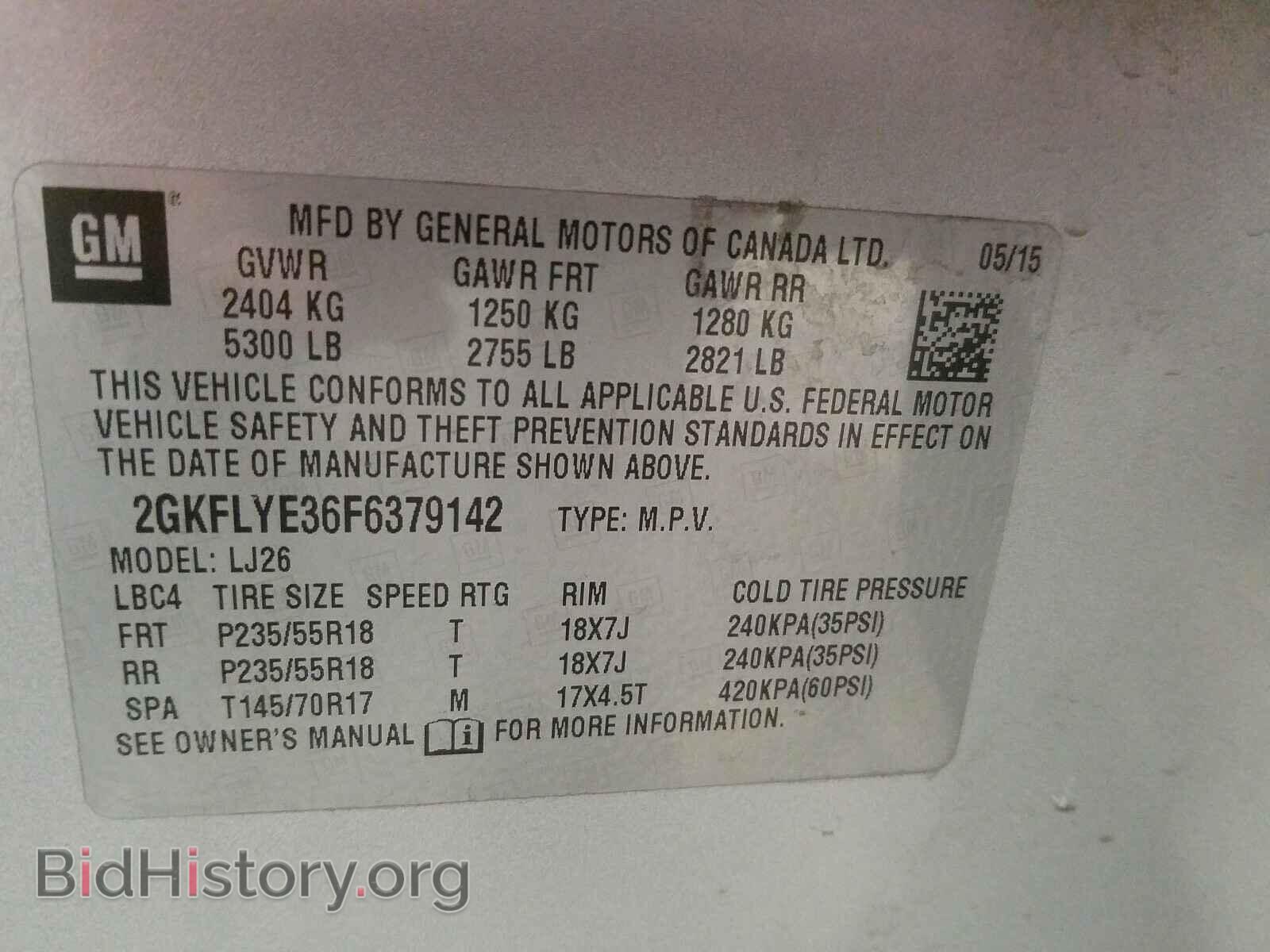 2015 GMC TERRAIN - VIN: 2GKFLYE36F6379142 - Photo 10
