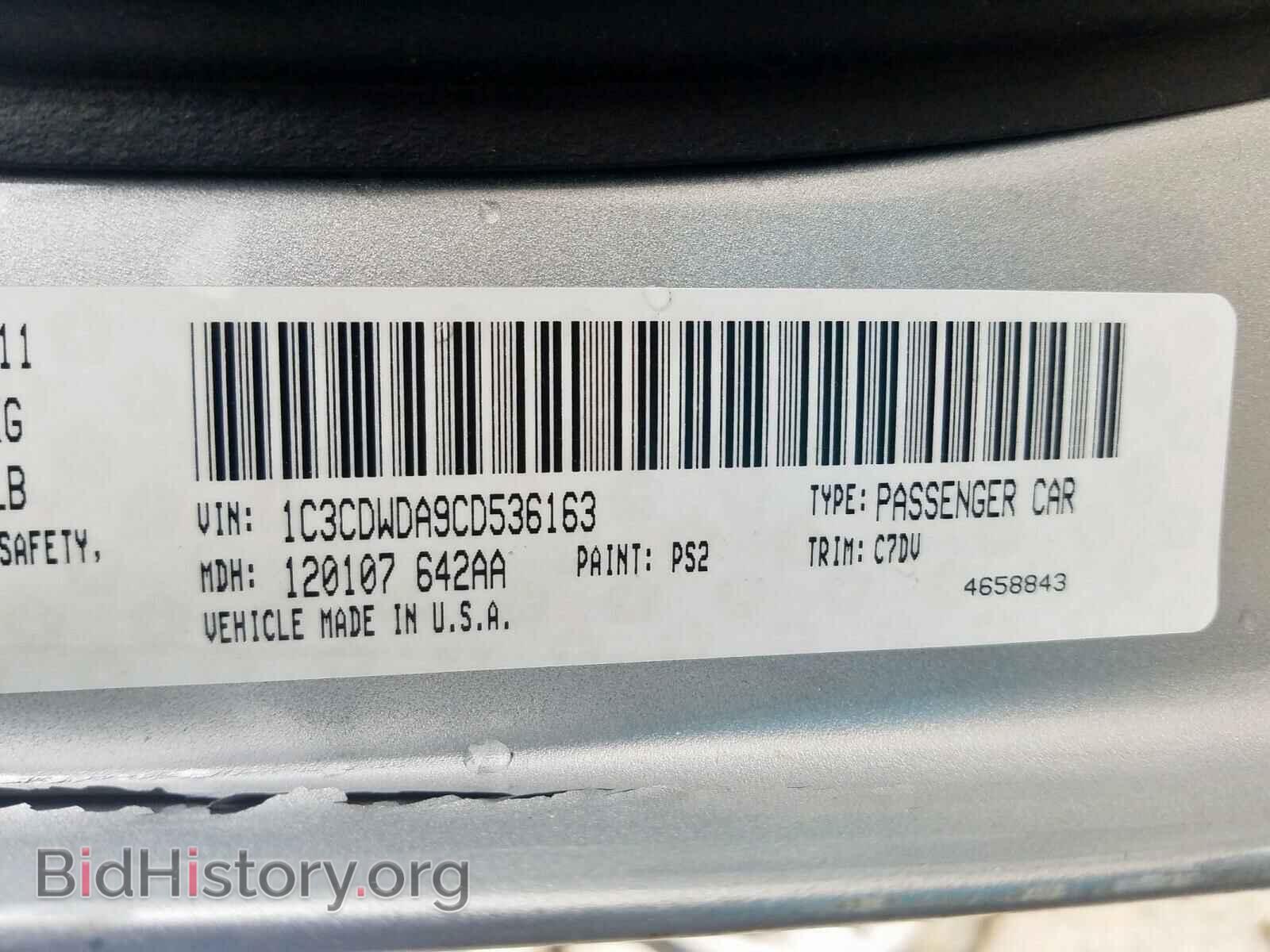 2012 DODGE CALIBER - VIN: 1C3CDWDA9CD536163 - Фото 10