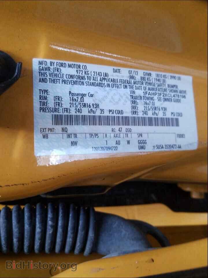 2012 FORD FOCUS - VIN: 1FAHP3F2XCL478198 - Фото 10