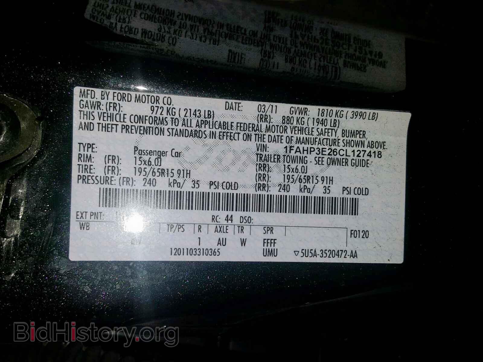2012 FORD FOCUS - VIN: 1FAHP3E26CL127418 - Photo 10