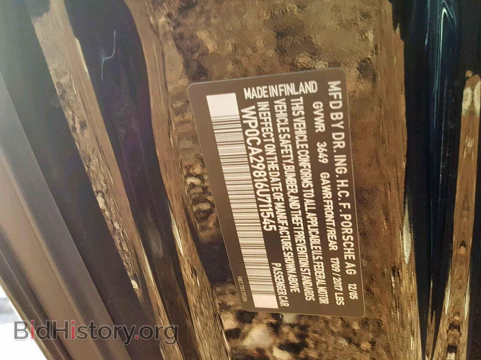 2006 PORSCHE BOXSTER - VIN: WP0CA29816U711545 - Фото 10