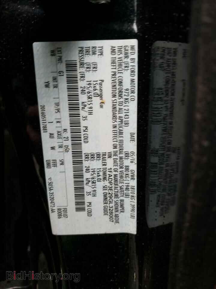 2016 FORD FOCUS - VIN: 1FADP3E29GL328007 - Фото 10