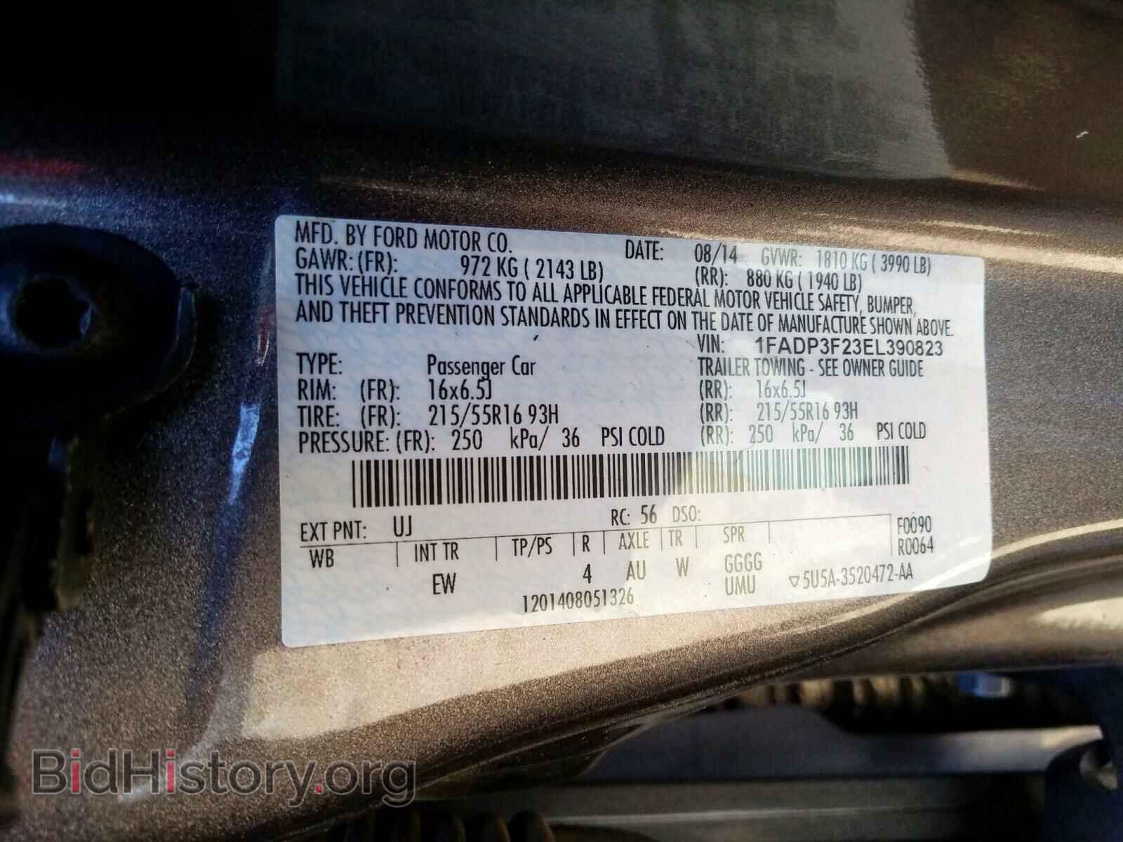2014 FORD FOCUS - VIN: 1FADP3F23EL390823 - Фото 10