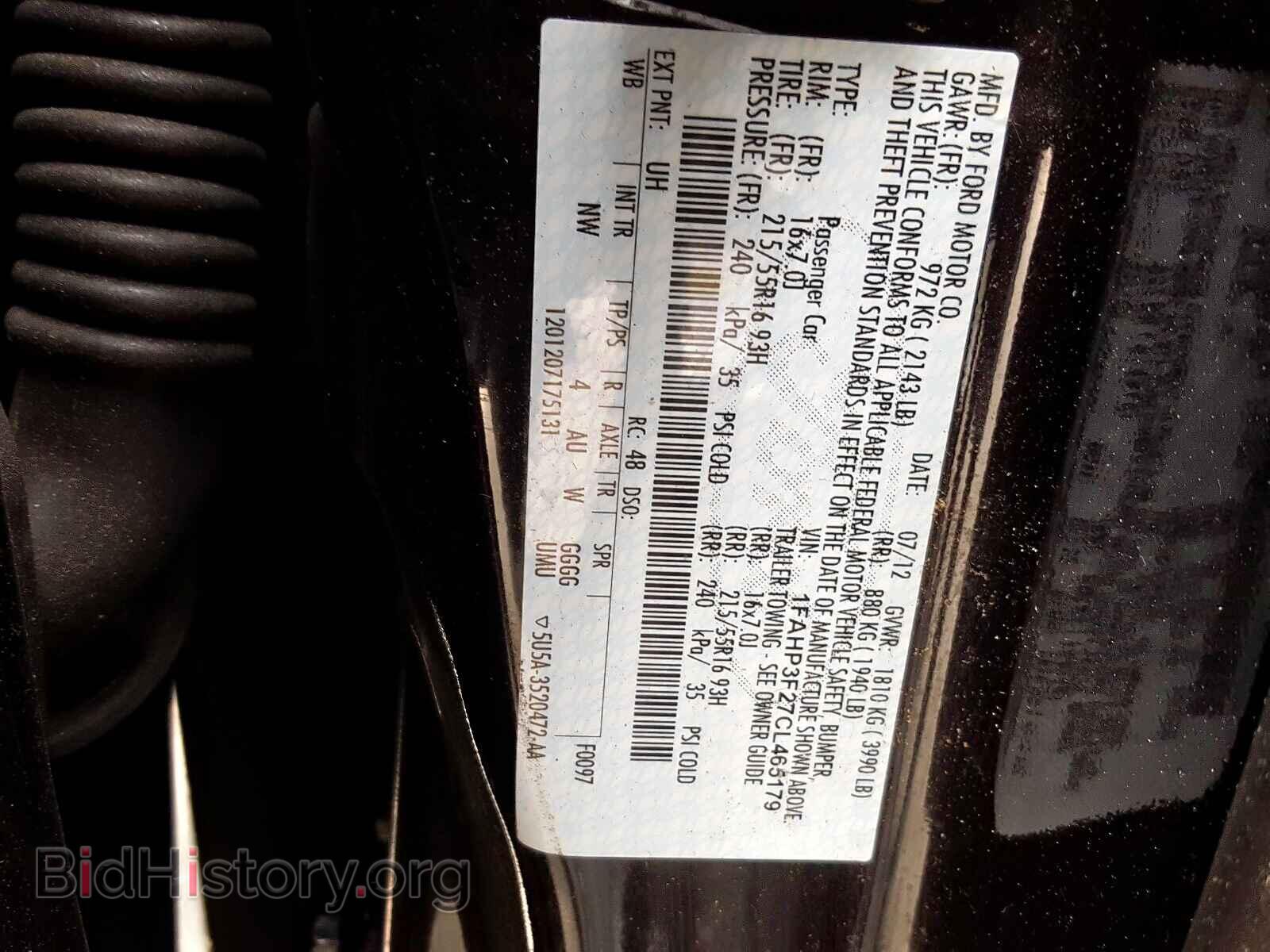 2012 FORD FOCUS - VIN: 1FAHP3F27CL465179 - Фото 10