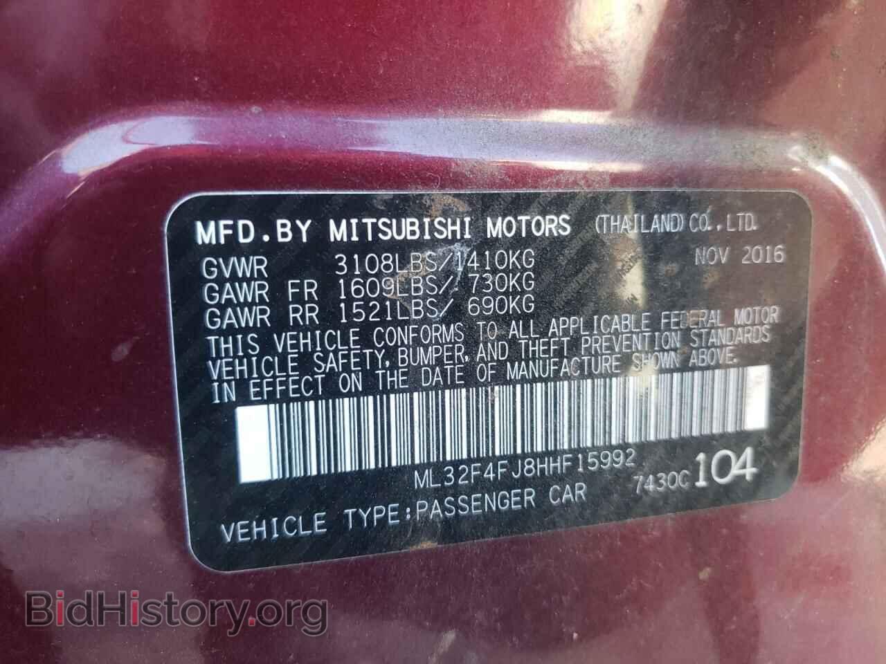 2017 MITSUBISHI MIRAGE - VIN: ML32F4FJ8HHF15992 - Фото 10