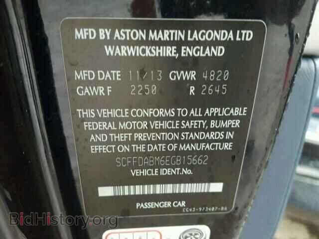 2014 ASTON MARTIN ALL MODELS - VIN: SCFFDABM6EGB15662 - Фото 10