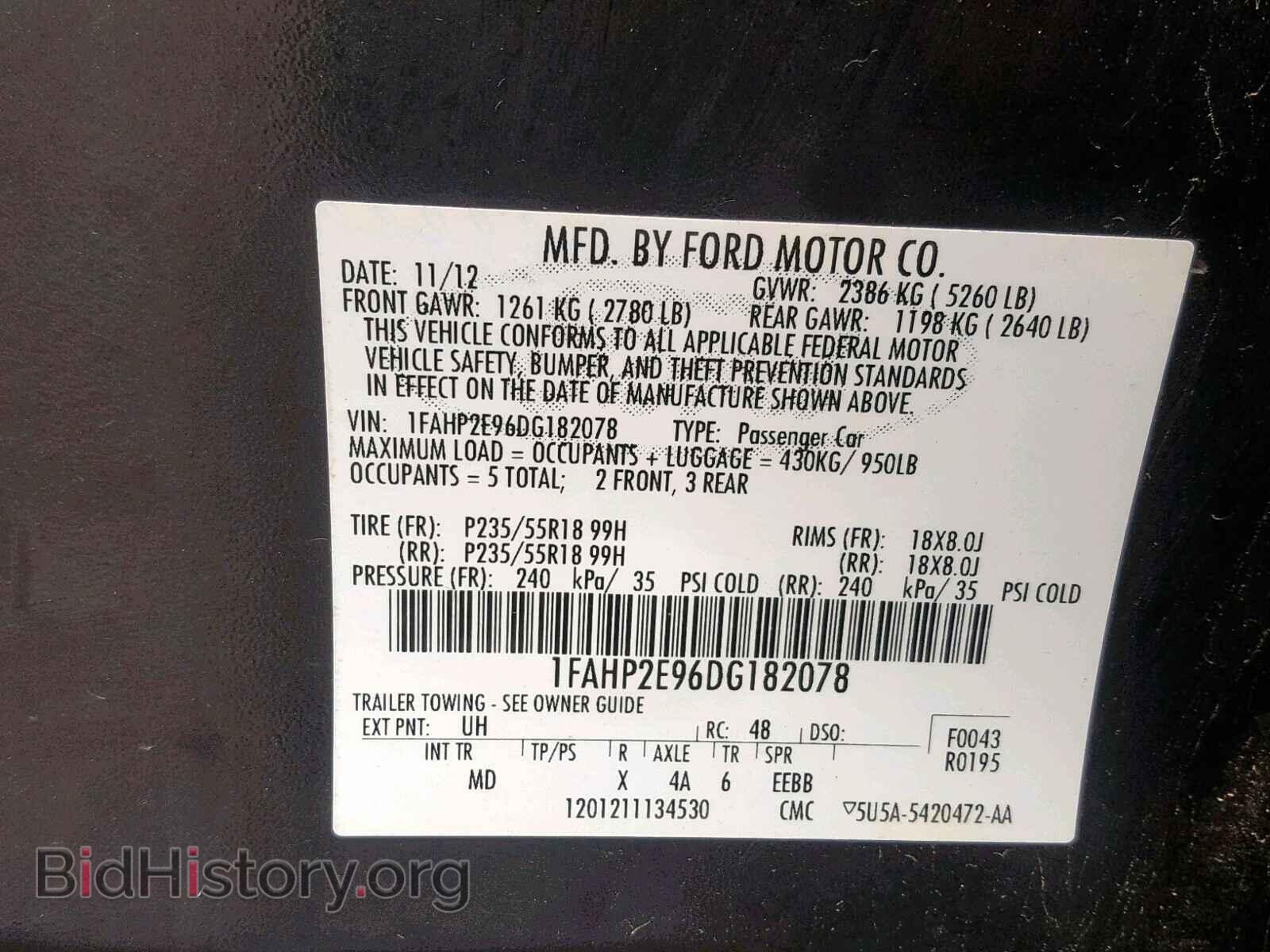 2013 FORD TAURUS - VIN: 1FAHP2E96DG182078 - Photo 10