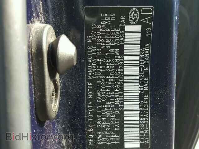 2012 TOYOTA COROLLA - VIN: 2T1BU4EE2CC797905 - Фото 10