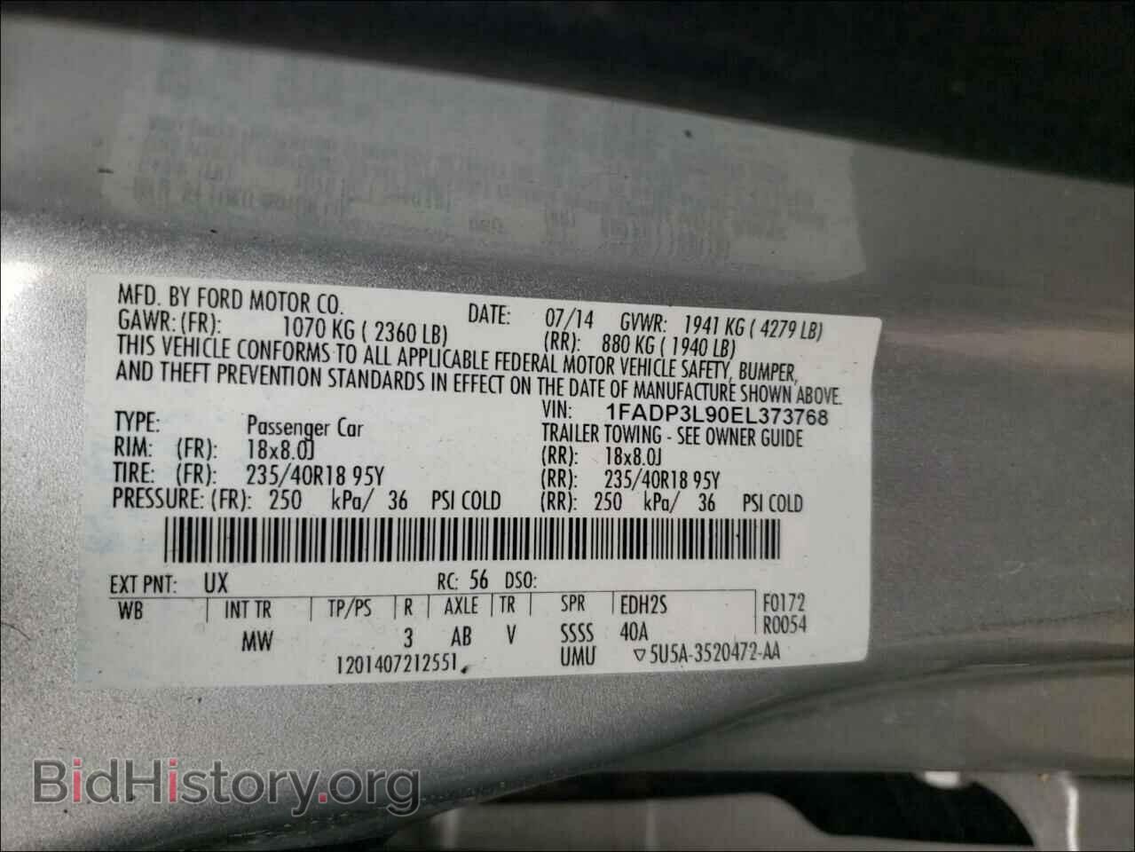 2014 FORD FOCUS - VIN: 1FADP3L90EL373768 - Фото 10