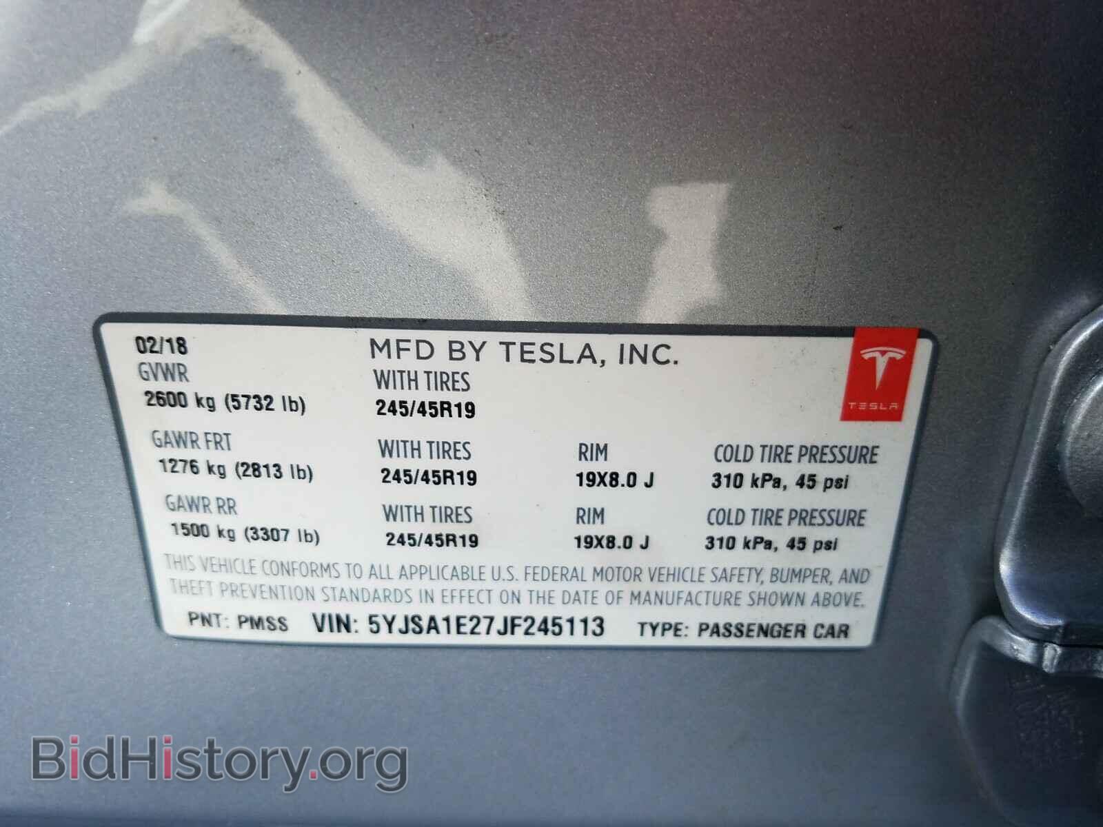 2018 TESLA MODEL S - VIN: 5YJSA1E27JF245113 - Photo 10