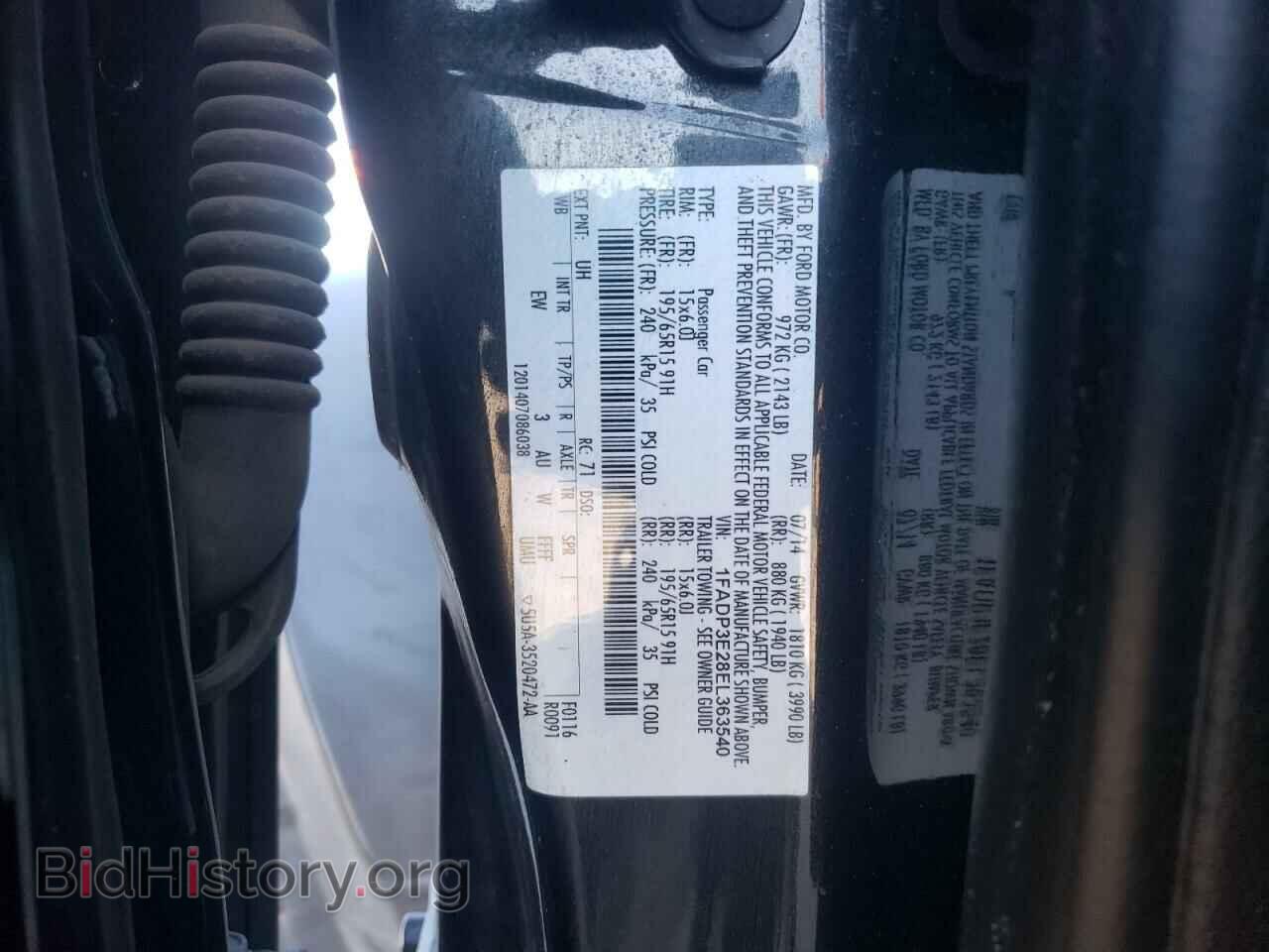 2014 FORD FOCUS - VIN: 1FADP3E28EL363540 - Фото 10