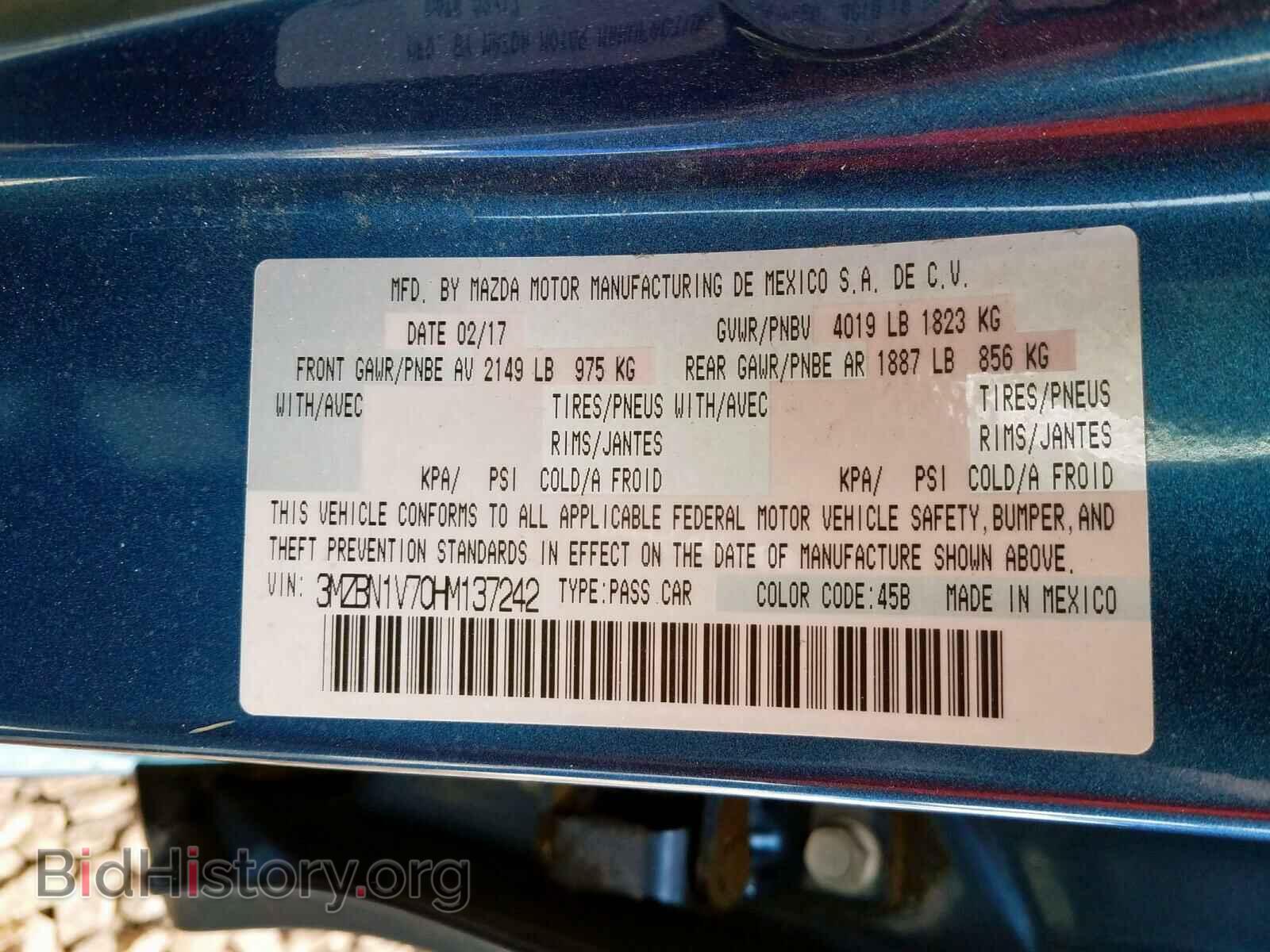 2017 MAZDA 3 - VIN: 3MZBN1V70HM137242 - Фото 10