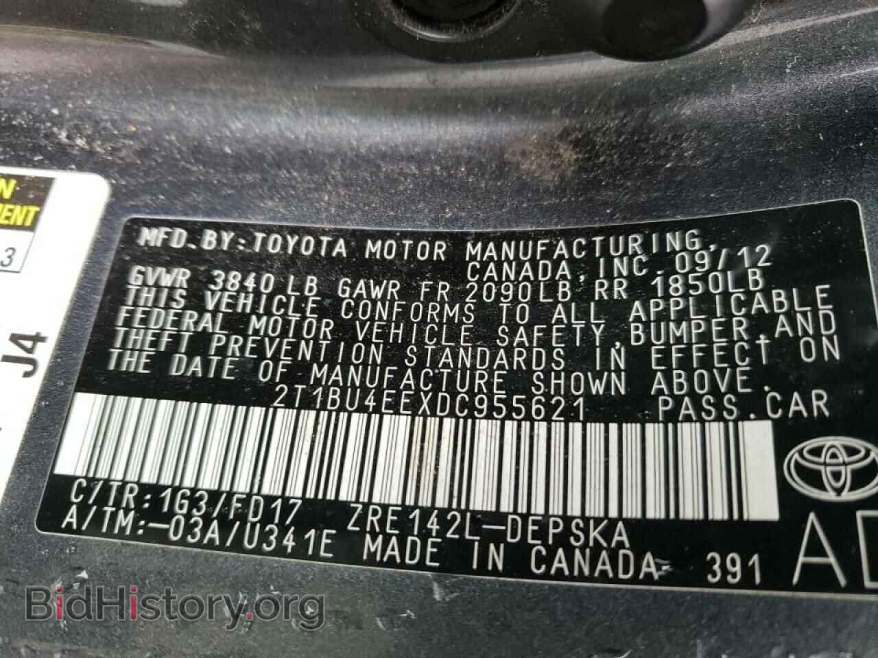 2013 TOYOTA COROLLA - VIN: 2T1BU4EEXDC955621 - Фото 10