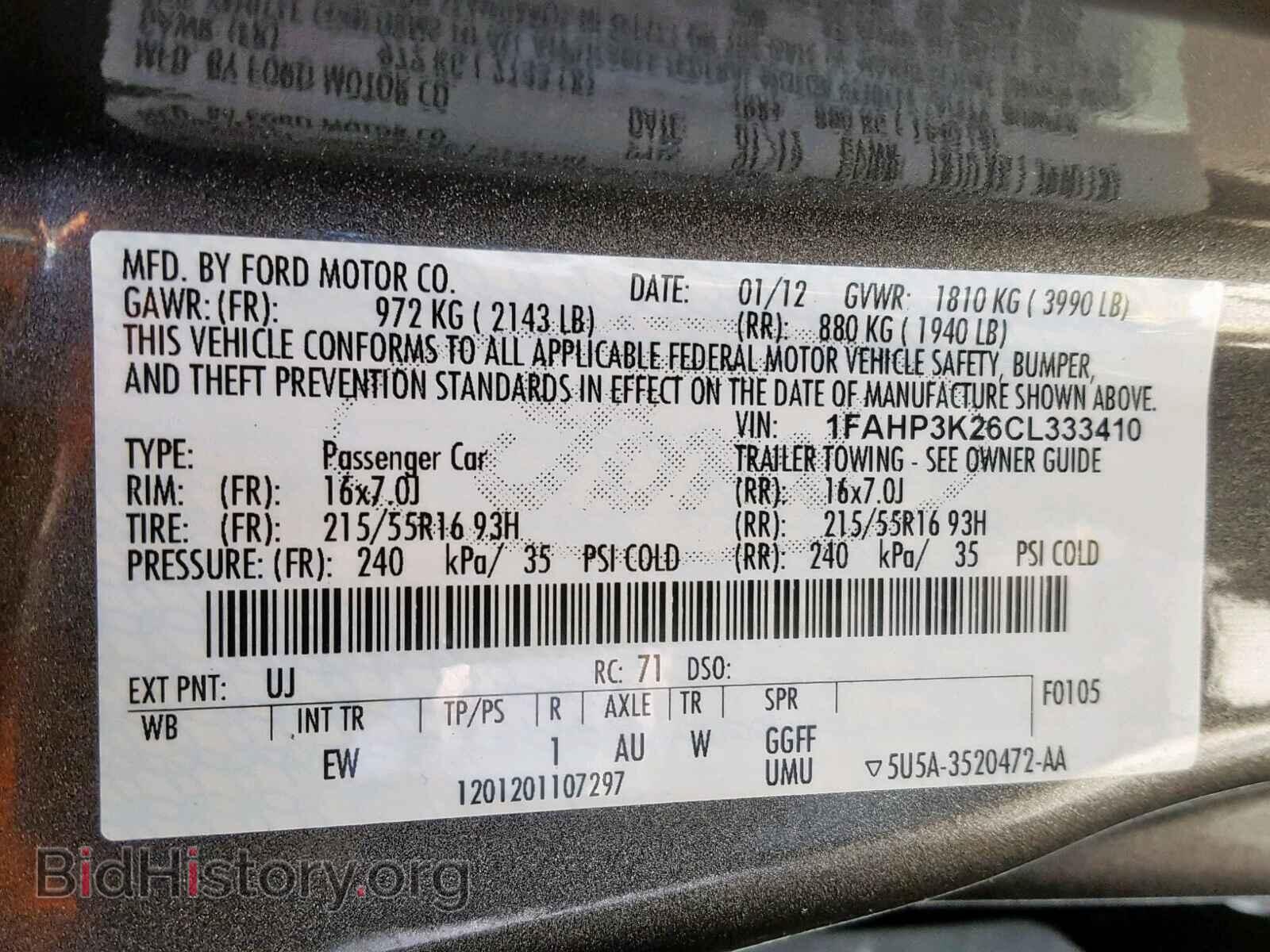 2012 FORD FOCUS SE - VIN: 1FAHP3K26CL333410 - Фото 10