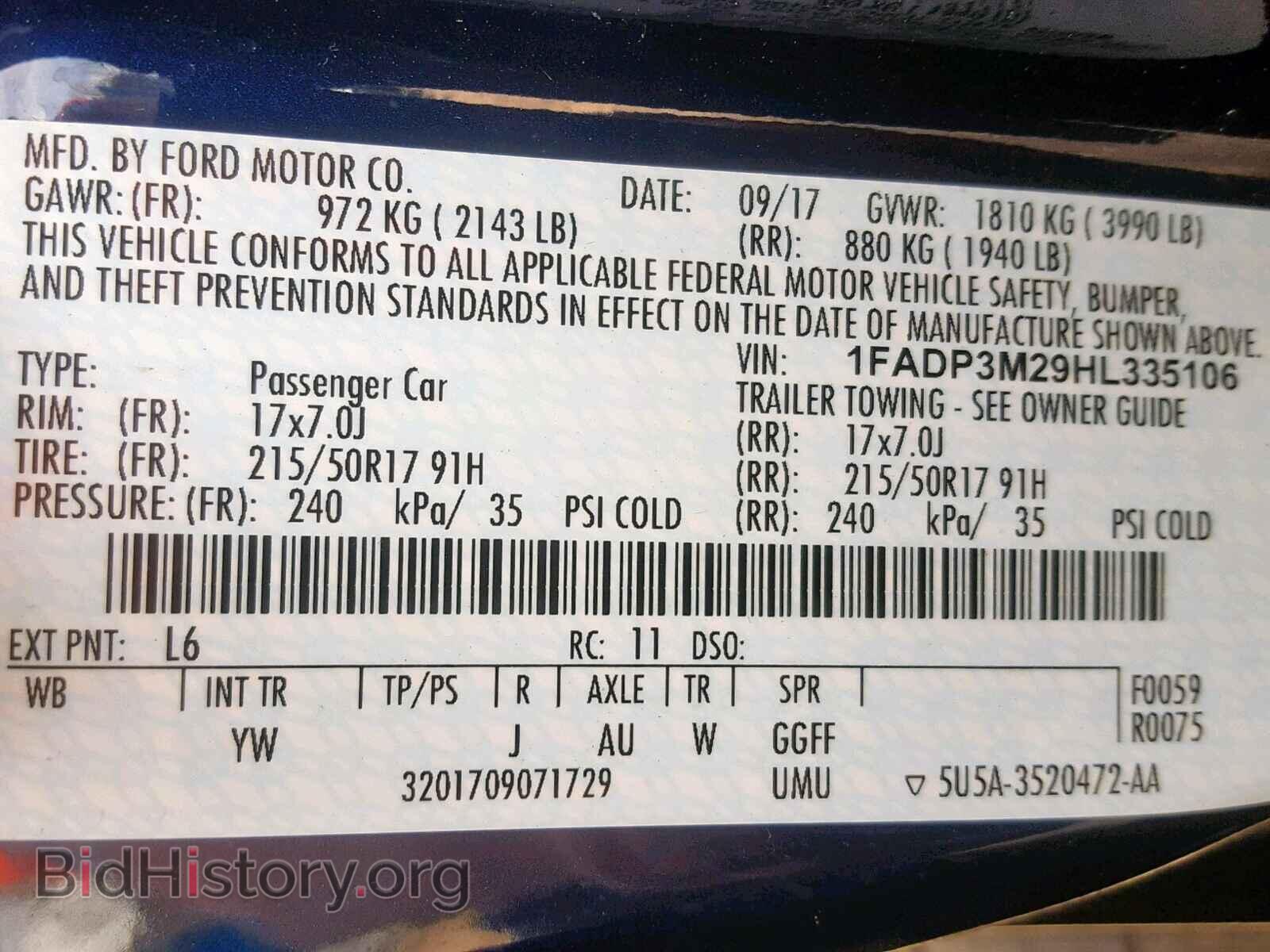 2017 FORD FOCUS - VIN: 1FADP3M29HL335106 - Фото 10