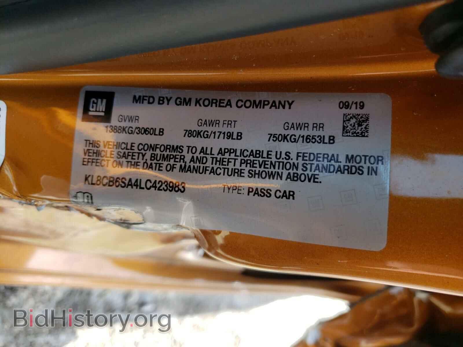 2020 CHEVROLET SPARK - VIN: KL8CB6SA4LC423983 - Фото 10