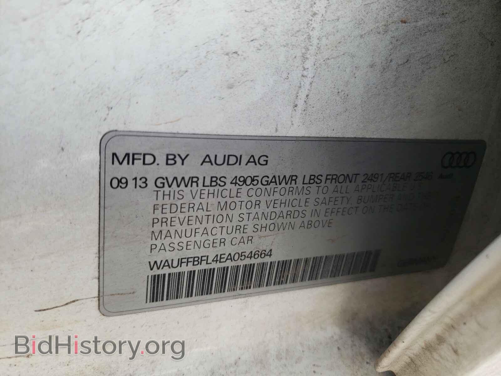 2014 AUDI A4 - VIN: WAUFFBFL4EA054664 - Фото 10