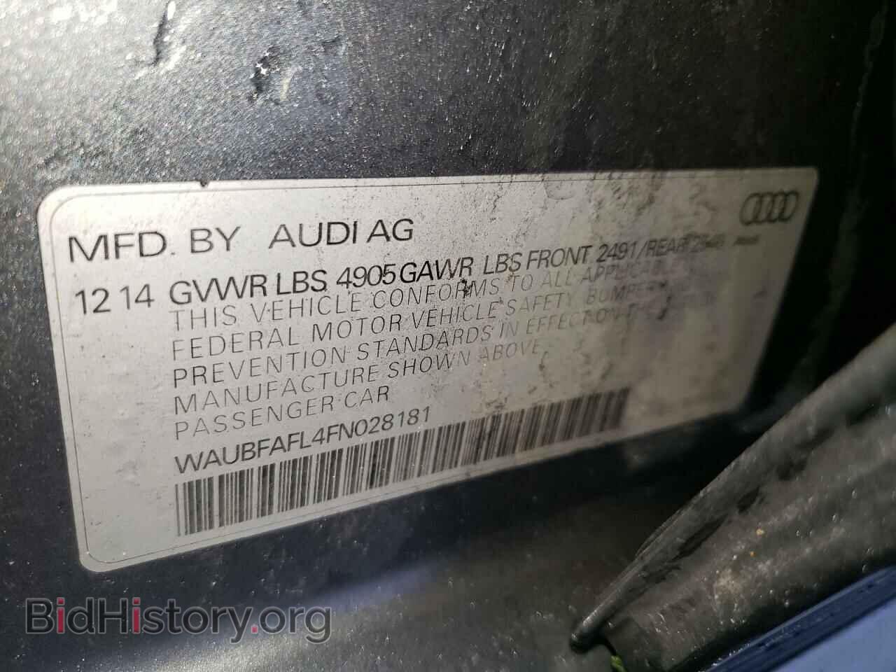 2015 AUDI A4 - VIN: WAUBFAFL4FN028181 - Фото 10