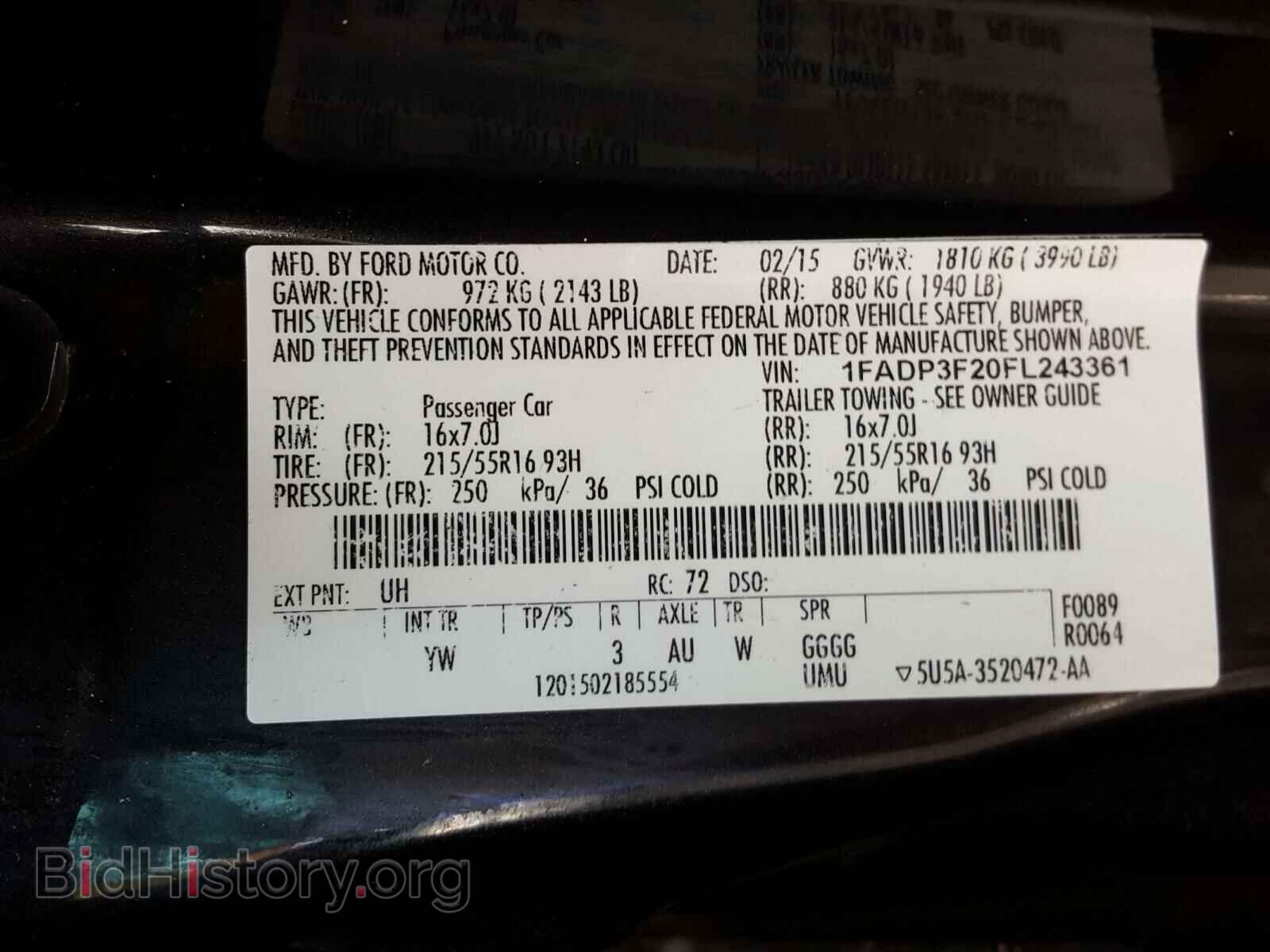 2015 FORD FOCUS - VIN: 1FADP3F20FL243361 - Фото 10