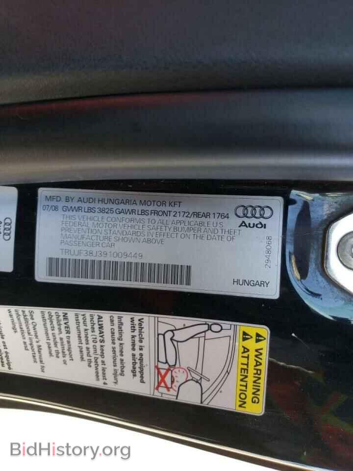 2009 AUDI TT - VIN: TRUJF38J391009449 - Фото 10