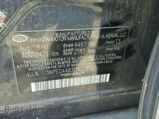 2012 HYUNDAI SONATA - VIN: 5NPEC4AB3CH359337 - Photo 10
