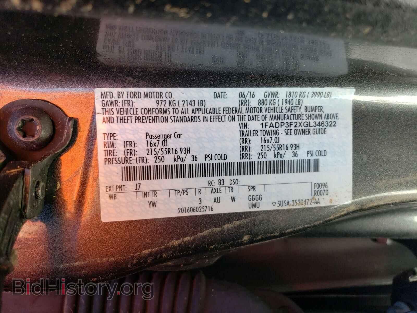 2016 FORD FOCUS - VIN: 1FADP3F2XGL346322 - Фото 10