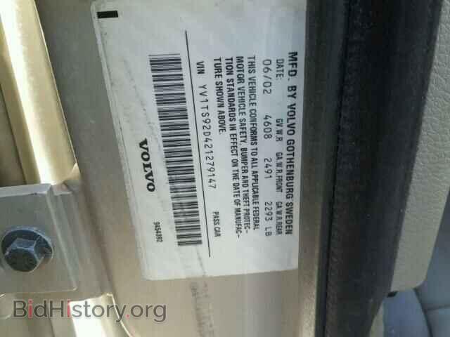 2002 VOLVO S80 - VIN: YV1TS92D421279147 - Фото 10