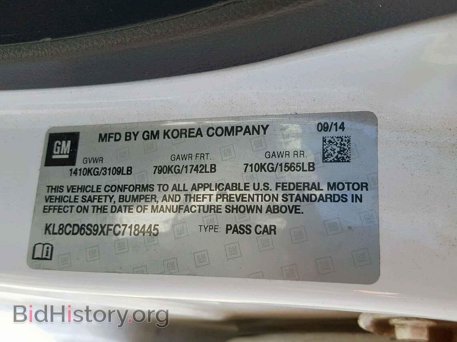 2015 CHEVROLET SPARK - VIN: KL8CD6S9XFC718445 - Фото 10