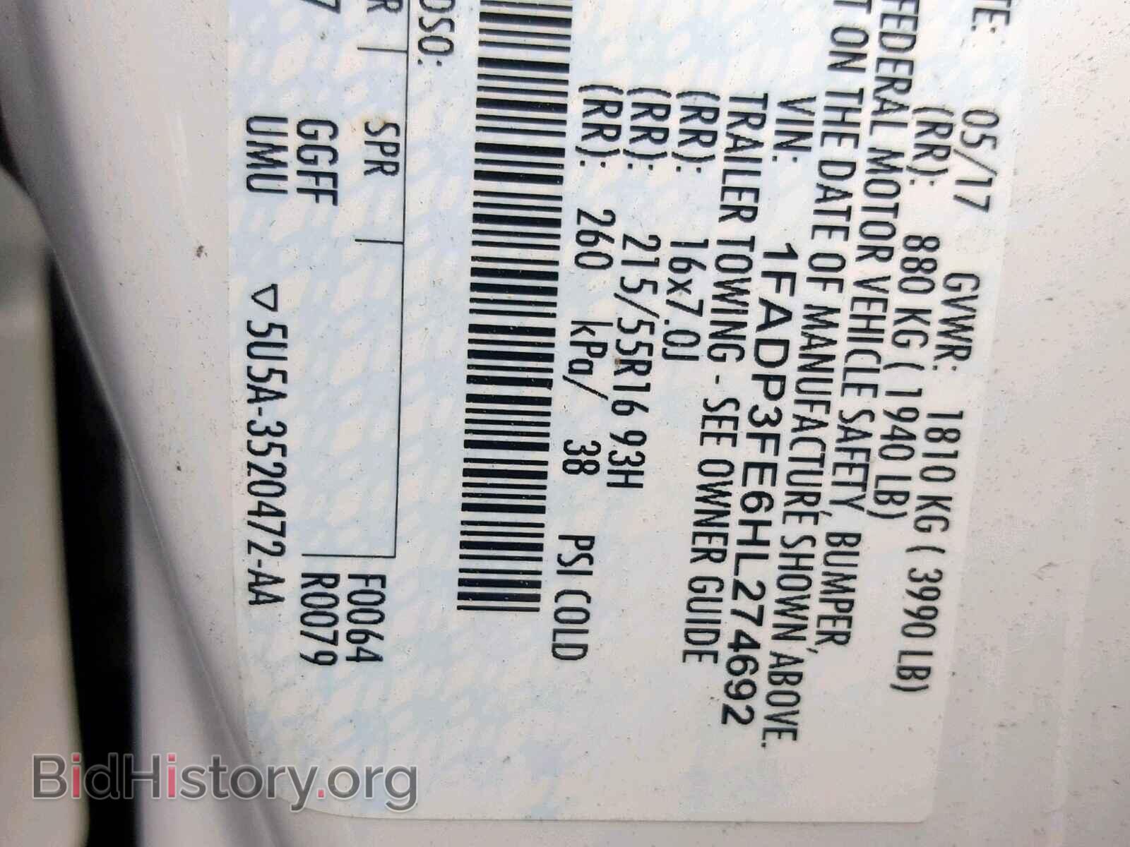 2017 FORD FOCUS SE - VIN: 1FADP3FE6HL274692 - Фото 10