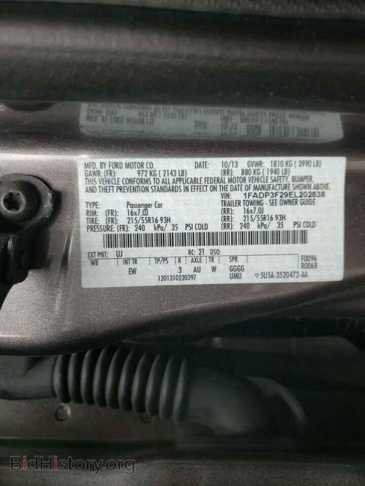 2014 FORD FOCUS - VIN: 1FADP3F29EL202838 - Фото 10