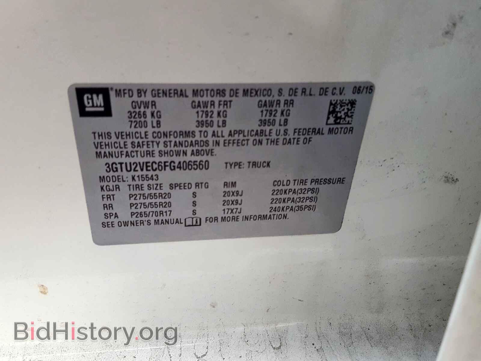2015 GMC SIERRA - VIN: 3GTU2VEC6FG406560 - Фото 10