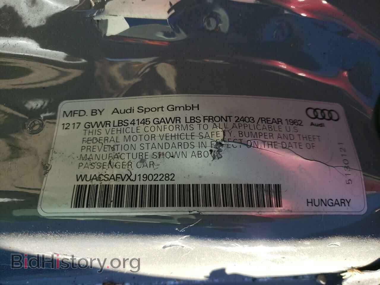 2018 AUDI TT - VIN: WUACSAFVXJ1902282 - Photo 10