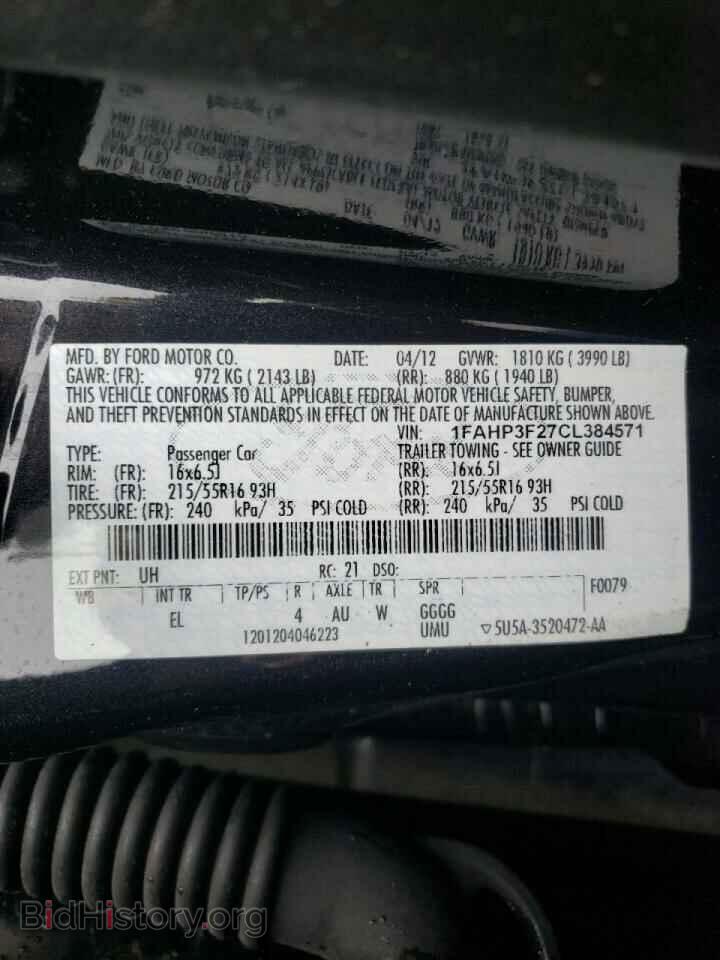 2012 FORD FOCUS - VIN: 1FAHP3F27CL384571 - Фото 10