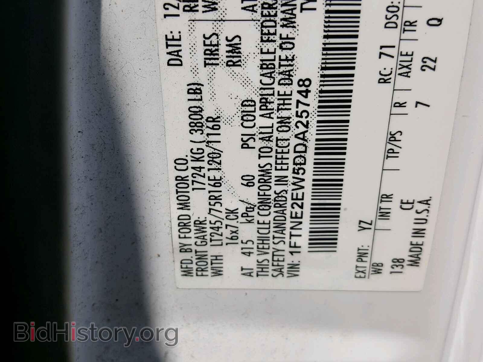 2013 FORD ECONOLINE - VIN: 1FTNE2EW5DDA25748 - Фото 10