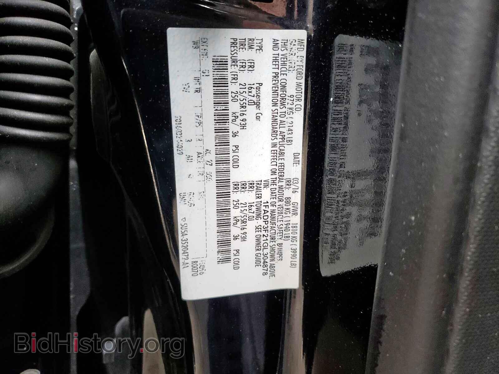 2016 FORD FOCUS - VIN: 1FADP3F21GL304878 - Photo 10