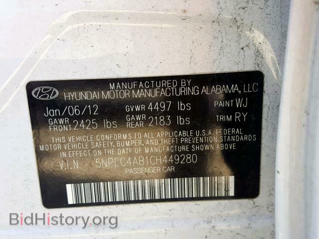 2012 HYUNDAI SONATA - VIN: 5NPEC4AB1CH449280 - Фото 10