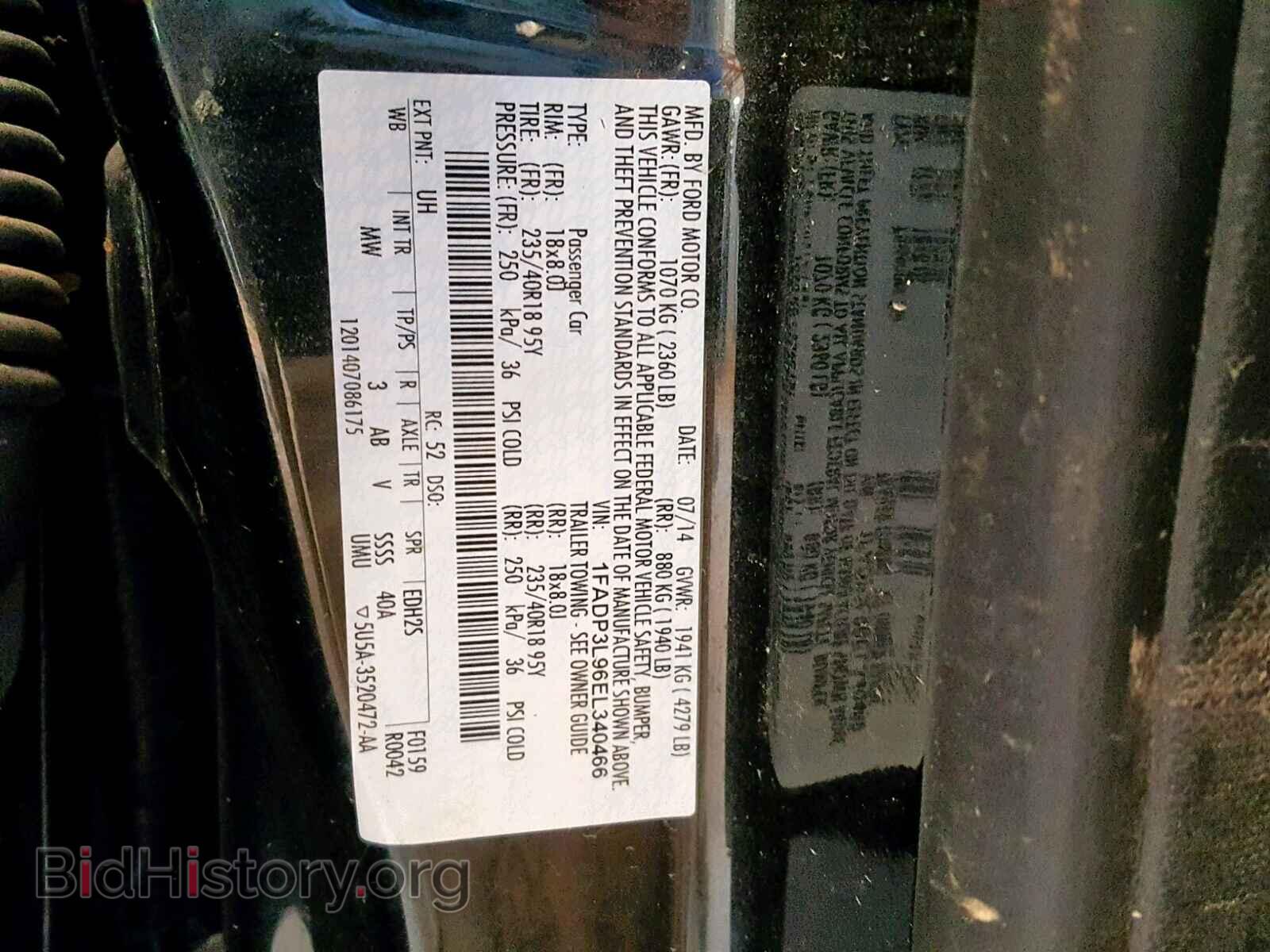2014 FORD FOCUS - VIN: 1FADP3L96EL340466 - Фото 10