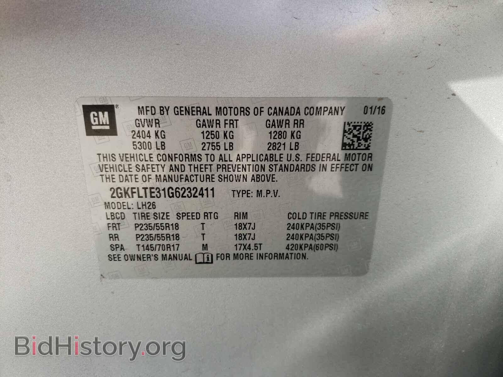 2016 GMC TERRAIN - VIN: 2GKFLTE31G6232411 - Photo 10