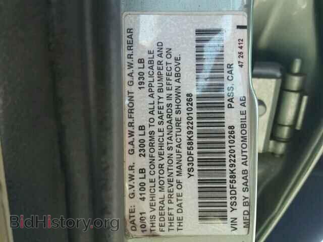 2002 SAAB 9 3 - VIN: YS3DF58K922010268 - Фото 10