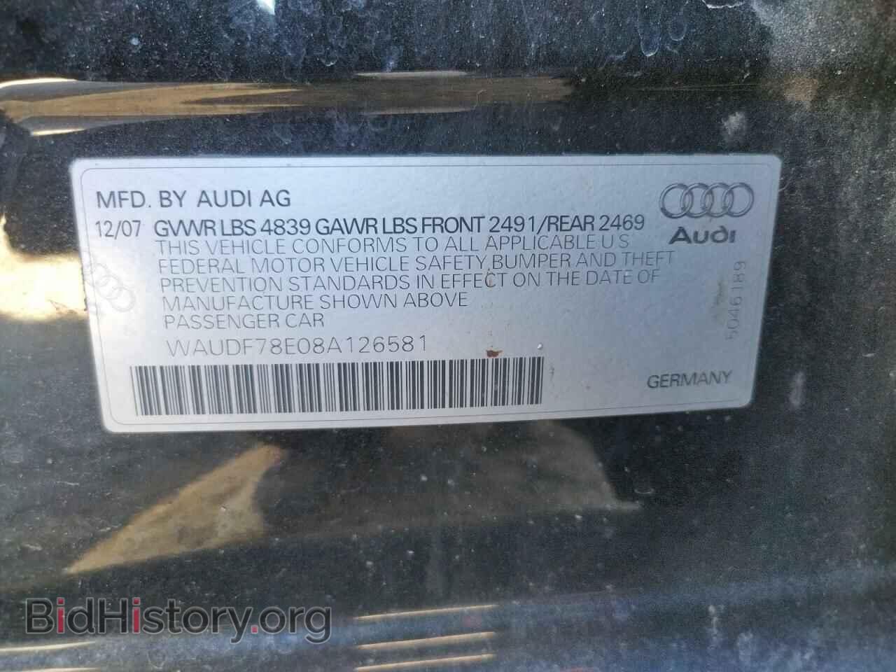 2008 AUDI A4 - VIN: WAUDF78E08A126581 - Фото 10